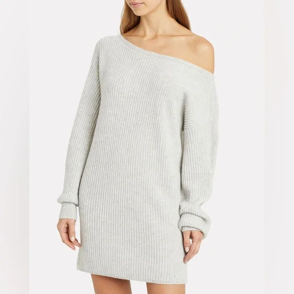 NWT intermix wool cashmere sweater dress tunic heather gray - Picture 6 of 12